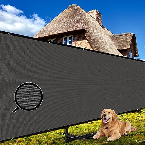 Shade&Beyond 6' X 25' Fence Privacy Screen Heavy Duty 170 GSM Fencing Mesh Shade Net Cover for Wall Garden Yard Backyard Indoor Outdoor Home Decoration, Dark Gray