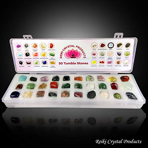 Image of Reiki Crystal Products Certified Natural Crystal Tumble Stone Kit | Multiple Crystal Stone Sets for Meditation, Reiki, Chakra & Spiritual Practices