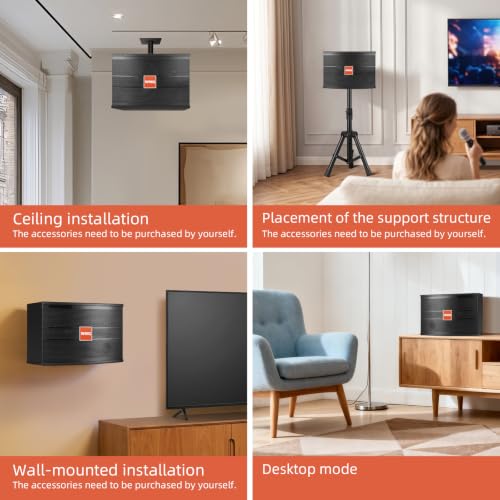 Image of 6.5 inch 2-Way Karaoke Speakers Pair, 600W Peak, Built-in Crossover