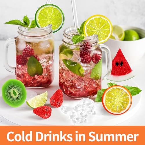 Set de 48 piezas de frutas y cubos de hielo falsos miniatura 6