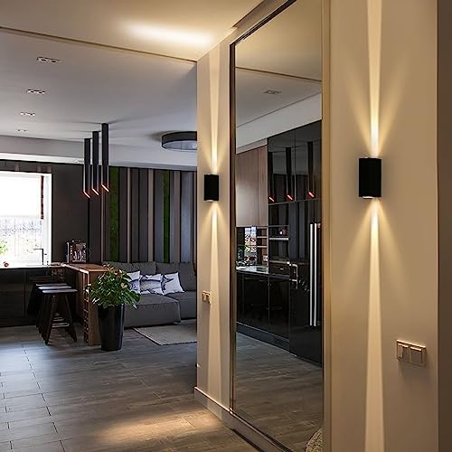 Outdoor Wall Light 2Pack, LED Up and Down Lights, IP65 Aluminum Waterproof Outdoor Wall Lamps, Modern Porch Lantern Spotlights, 3000k 6W Black Exterior Wall Sconces by WDLT - Image 8