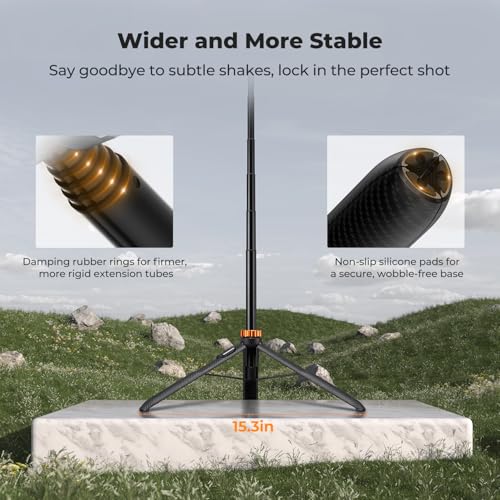 Selfie Stick Stativ, K&F CONCEPT MS24 Lichtstativ,Handy Stativ mit Abnehmbarer Fernbedienung,175CM Beleuchtungsstativ Lampenstativ, Kompatibel mit Handy/Fülllicht/Action Kamera/DJI Pocket 4 6