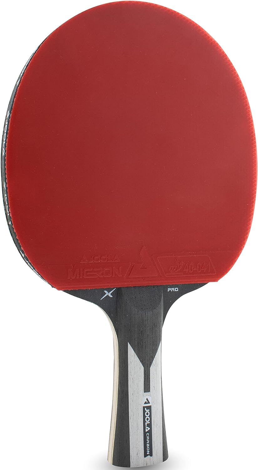 Joola Rakietka Do Tenisa Stołowego Carbon X Pro 54206 Rakietka, Czerwony/Czarny, Standard & Joola Uniseks 80501 Pokrowiec na Rakietkę, Niebieski
