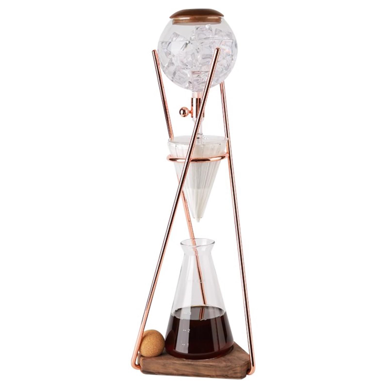 Ekspres do kawy Cold Brew, wieża ociekowa z ramą ze stali nierdzewnej i pojemnikiem ze szkła borokrzemowego 500 ml, tworzy 3-5 filiżanek dla miłośników kawy