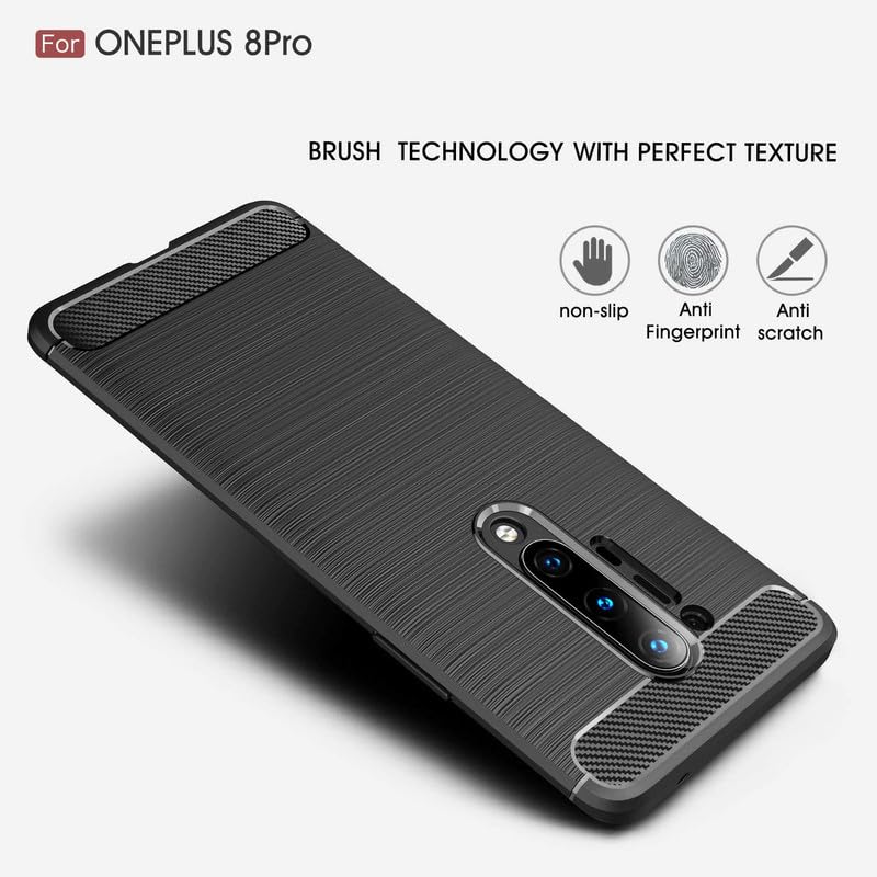 Image of Hybrid Carbon Fiber Back Case for OnePlus 8 Pro (Black)