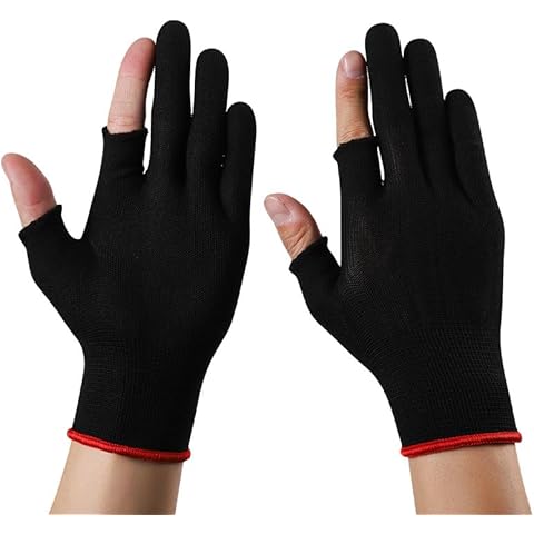 PILIPALALA 72 pairs of nylon gloves, half finger, wear-resistant, non-slip, protective gloves(Small) Cover