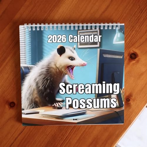 2026 Interesting Screaming Possum Calendar - 12 Months Planner, Thick Paper Funny Possum Wall Calendar for Home, Office & Possum Lovers Gift