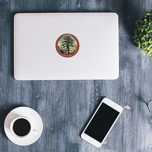 Image of Sequoia National Park Sticker - Waterproof Vinyl Decal for Car Bumper, Laptop, Luggage, Water Bottle, Wall, and Window, Size - 3'' X 3''