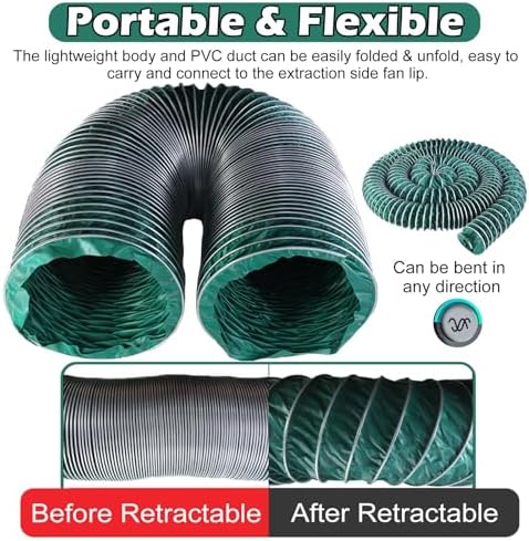 Flexible 22" Ventilation Hose for Kitchens & Bathrooms - 13ft Adjustable HVAC Ducting for Workshops & Greenhouses, Easy to Cut, Durable Airflow Solution