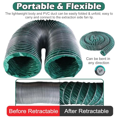 Tubo flexible para secadora de 300 mm de diámetro x 2 m de largo, manguera de ventilación de CA portátil para uso en interiores y exteriores, conducto de repuesto universal para sistemas de aire