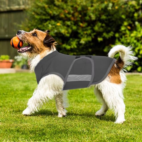 Image of MIGOHI Dog Anxiety Relief Coat,Comfort Anxiety Vest for Dogs,Adjustable Dog Anxiety Calming Wrap for Fireworks,Travel,Separation,Anxiety Jacket for Medium Dogs,M,Gray