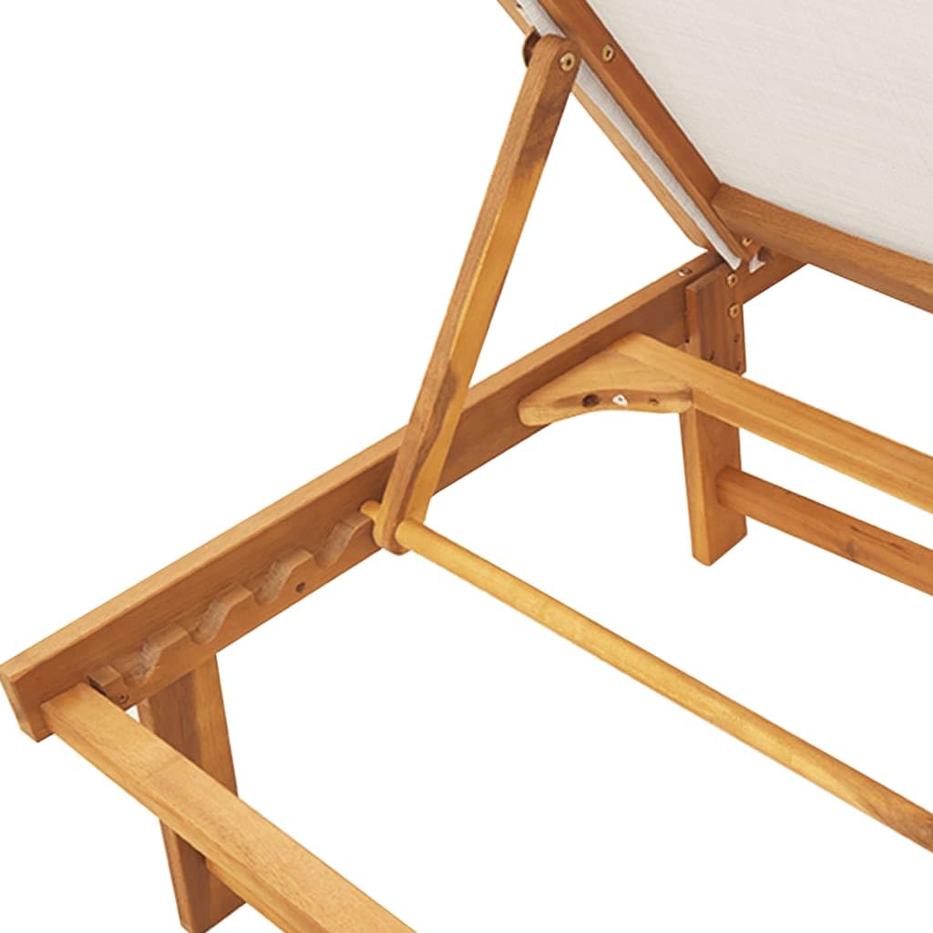 ZEYUAN Lettino Prendisole Grigio Legno Massello di Acacia e Textilene,Lettino Prendisole,Sdraio da Spiaggia,Lettino da Sole,Lettino da Giardino-4008413