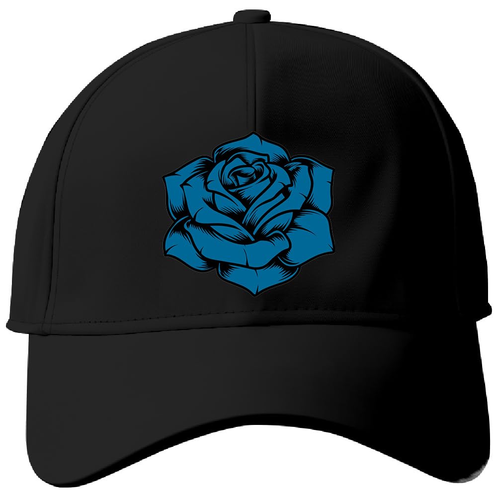 Pharcoyouado Merch Blue Rose Print Baseball Caps Women Men
