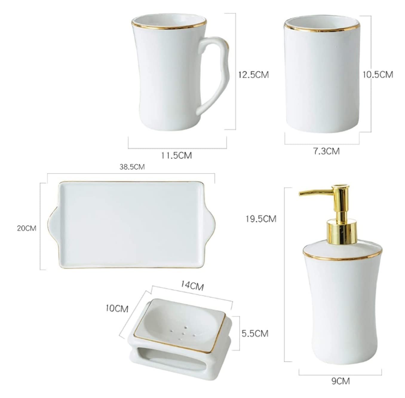 Set de Baño Juego de Accesorios de Baño Juego De Accesorios De Baño, Artículos para El Hogar De Cerámica, Juego De Baño De Estilo Europeo, Adorno De Baño Creativo para Regalo Juego de Baño Accesorios