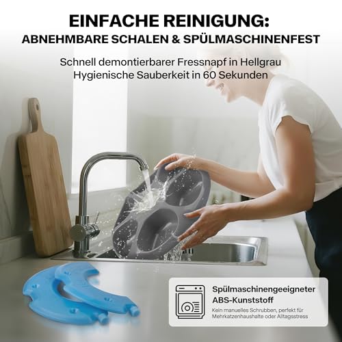 Pet Prime NEU Futterautomat für Katzen (Nassfutter) – 6 Mahlzeiten, Intellegent automatisch Feeder, Automatisierte Futterspender, 300ml Portionen, Kühlfunktion, 90-Tage-Akkulaufzeit, Auch für Hunde