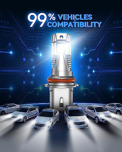 Image of SEALIGHT 9007 LED Bulbs with 90000LM, 6500K Output Canbus Ready, 9007 For Powersports IP68 60000Hrs Lifespan, 1:1 Size, 3Mins Installation, 2 Pack