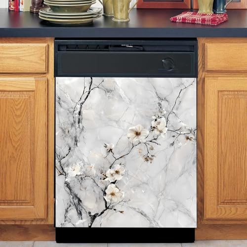 Image of BVBOX Dishwasher Magnet Cover 23 inchx26 inch, Reusable Magnetic Refrigerator Covers, Decorative Magnets Cover Fridge Door Skin Panel Stickers for Home Kitchen Appliance
