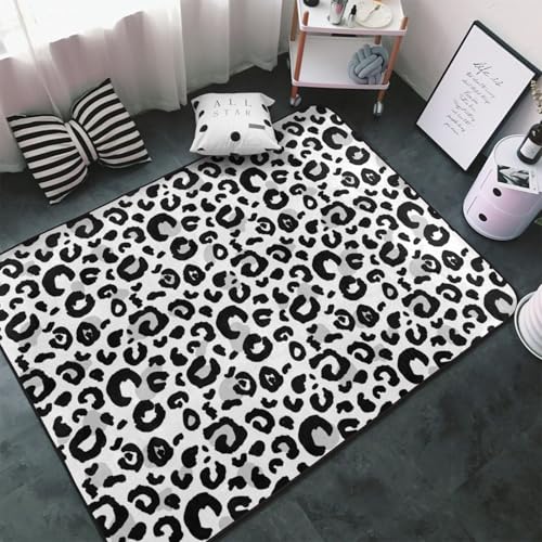 Tapis léopard salon 152x99 cm - Tapis antidérapant lavable - 2