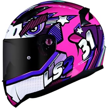 Capacete Ls2 Ff353 Rapid Khan Fucsia - Rosa Com Branco - 58/M
