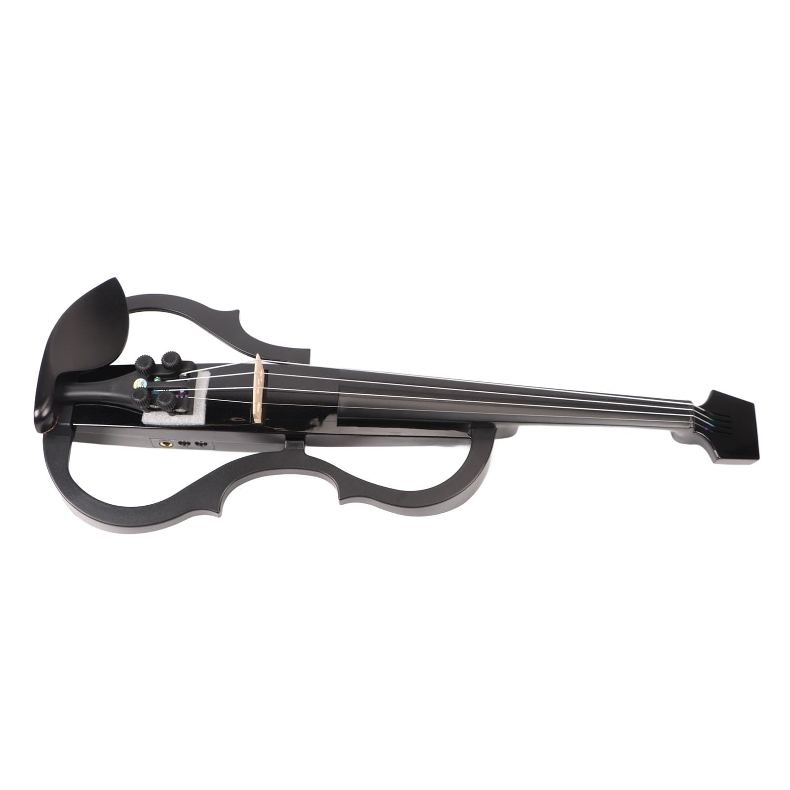 Violino Elettrico Silenzioso 4/4 con Suono Regolabile e Pickup Integrato per Esercitazioni Ed Esibizioni Adulti e Principianti Fibra di Carbonio Nero