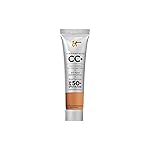 IT Cosmetics CC+ Cream Travel (Tan) - Natural Full Coverage Foundation With SPF 50+, Color Corrector & Anti-Aging Hydrating Serum, Hyaluronic Acid + Peptides, Up To 24H Wear - 0.4 fl oz