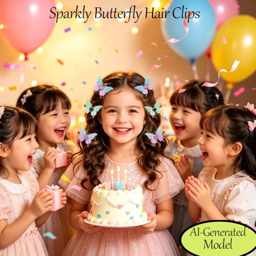 6 Pinzas de Mariposa con Brillo Degradado en Pack miniatura 3