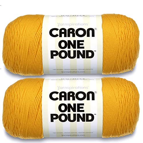 Image of Caron One Pound Sunflower Yarn - 2 Pack of 454g /16oz - Acrylic - 4 Medium (Worsted) - 812 Yards - Knitting /Crochet