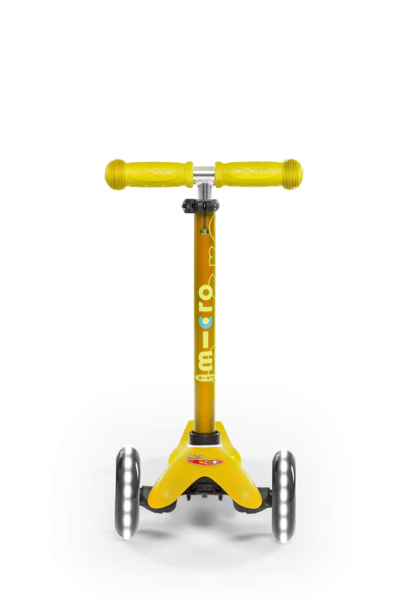 Micro | Trottinette Mini Deluxe LED | Trottinette 3 Roues | Roues Lumineuses | L'équilibre et Motricité | 2-5 Ans | Jaune
