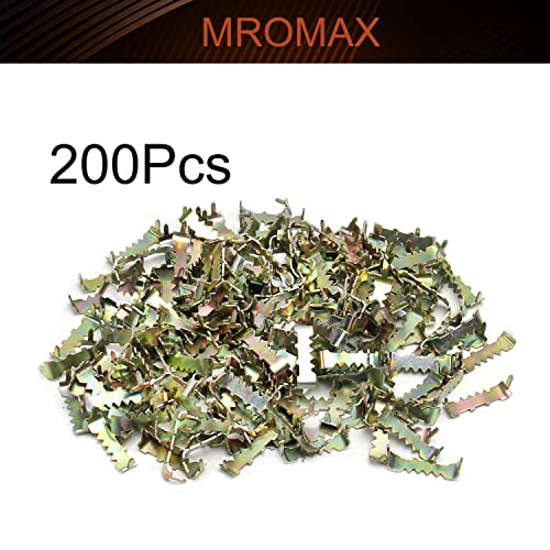 Image of MroMax 200PCS No Nail Sawtooth Picture Hangers 1.02 inch Nailess Zinc Plated for Hard and Soft Wood Frames Hanging Colored Zinc