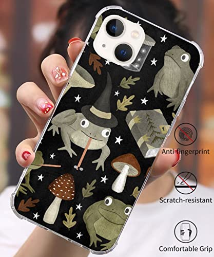 Widofvspky Frog Witch Case For Iphone 13, Cute Frog With Mushroom Case Compatible With Iphone 13 For Boys Girls And Women, Unique Trendy Tpu Bumper Phone Cover Case For Iphone 13 #TOP2