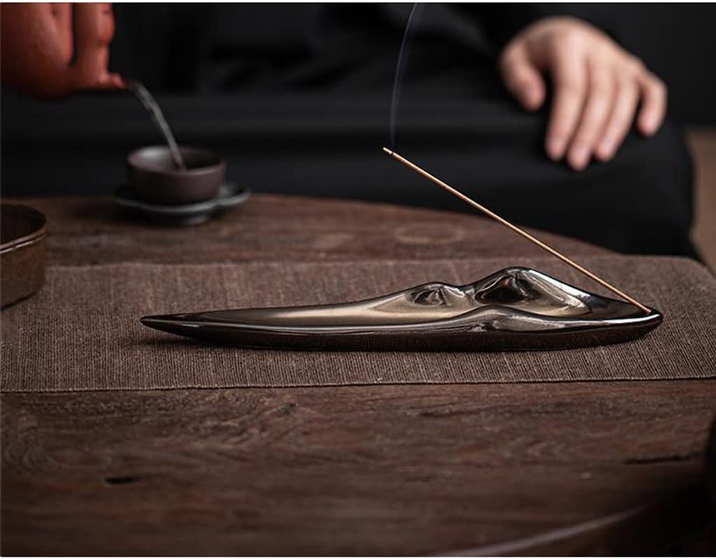 Incense Burner 10 Inch Incense Holder, Ceramic Incense Burner Holders, Household Buddha Incense Ash Catcher or Incense Stick Holder, for Home Office Yoga Incense Fountain