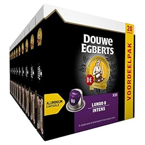 Douwe Egberts Koffiecups Lungo Intens Voordeelverpakking (200 Koffie Capsules, Geschikt voor Nespresso* Koffiemachines…