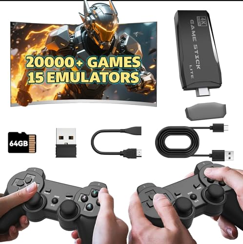 Consola de juegos retro con 2 mandos inalámbricos Plug & Play para TV HDMI, regalo para niños y adultos Consola de juegos retro con 2 mandos inalámbricos Plug & Play para TV HDMI, regalo para niños y adultos