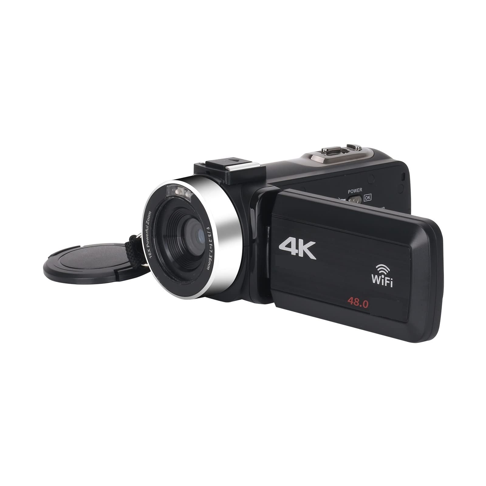 CVFRDD 4K Digital Camera For Video Recording Time-Lapse 48MP Photographic Camcorder Streaming Vlog DV 18X Zoom Blog Recorder(128G SD Card)