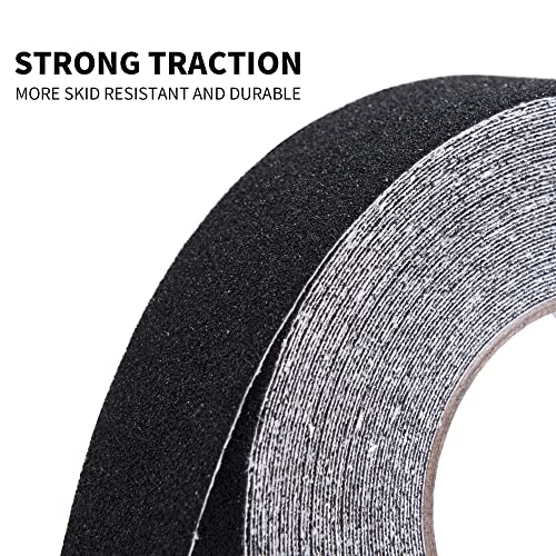 TAPEBEAR Non Slip Hazard Tape, Black Safety Tape, Grip Tape Roll, Anti Slip Caution Tape - Image 4