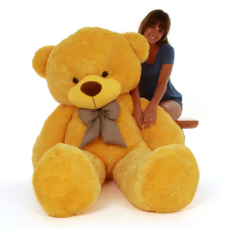 Image of 5 Feet Yellow Teddy Bear | Giant Soft Plush Toy for Kids & Adults | Big Cuddly Stuffed Animal | Birthday, Anniversary & Valentine's Gift for Wife, Girlfriend, Husband & Loved Ones