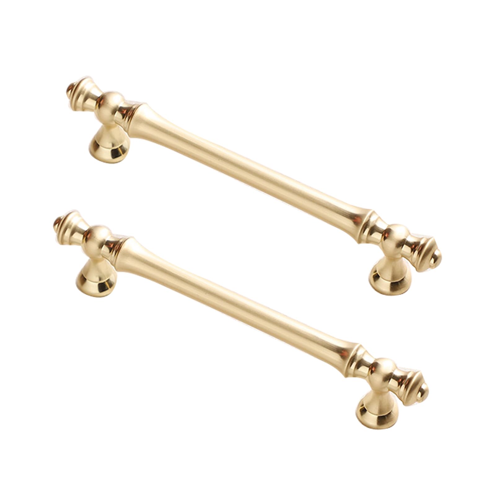 Dswzlqdxb Copper 2 Pack Cabinet Pulls Zinc Alloy Cupboard Door Handles Nordic Style Kitchen Door Levers For Bathroom,Closet,Wardrobe (Hole Pitch 128Mm,)