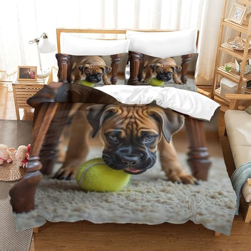 Parure de lit chiot mignon 220x240 cm avec housse de couette en microfibre - 3