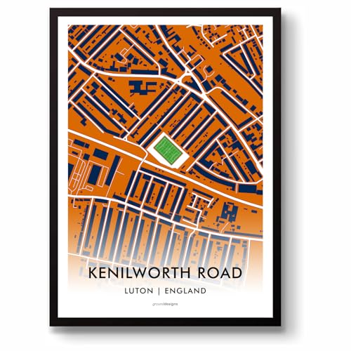 Póster de Kenilworth Road: mapa del estadio de Luton Town FC para decoración