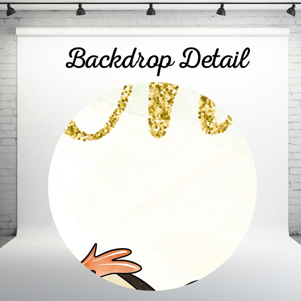 Leyiyi Fotohintergrund 2x2 M – Niedlicher Bär Auf Dem Mond Mit Sternen, Runder Partyhintergrund Für Babyshower, Kindergeburtstag & Deko