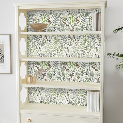 Papel tapiz de vinilo floral extraíble e impermeable para baños 5