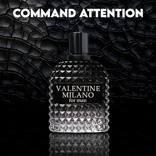 Image of AFLUXE 2PCS Valentine Milano /Invincible Grey Eau De Toilette for Men-Fresh,Romantic Scent Perfume for Men 3.4 Fl Oz Each Mens Cologne For All Skin Daily Used