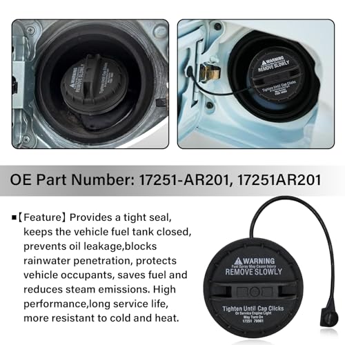 Image of Gas Cap, Fuel Cap Compatible with Nissan Infiniti - 2005-2007 Armada, 2004 Pathfinder Armada, 2004-2007 Titan QX56, 2003-2007 G35, 2006-2007 M35 M45, 2002-2006 Q45, Replace 17251-AR201, 17251AR201