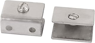 Aexit Stainless Steel Fall Protection 8-12mm Thick Rectangle Glass Shelf Clip Bracket Support Safety Clips 2 Pcs