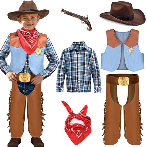 Disfraz de vaquero para niños 6 piezas miniatura 1