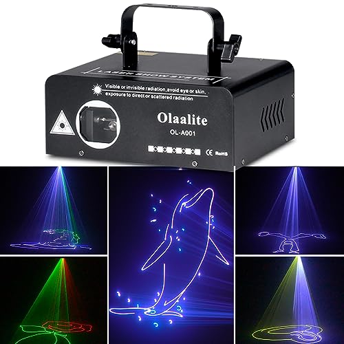 Olaalite Animation 3D Full Color Stage Laser Light with Sound Activated & DMX Control, Great for...