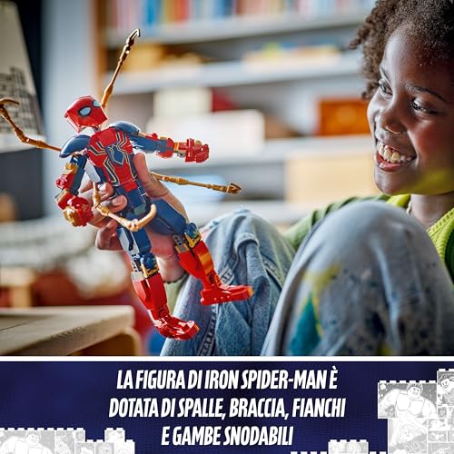 LEGO | Marvel Personaggio Costruibile di Iron Spider-Man, Gioco d'Azione per Bambini e Bambine da 8 Anni con Supereroe Snodabile, Action Figure con 4 Braccia Extra, Idea Regalo da Collezione 76298 - Immagine 2