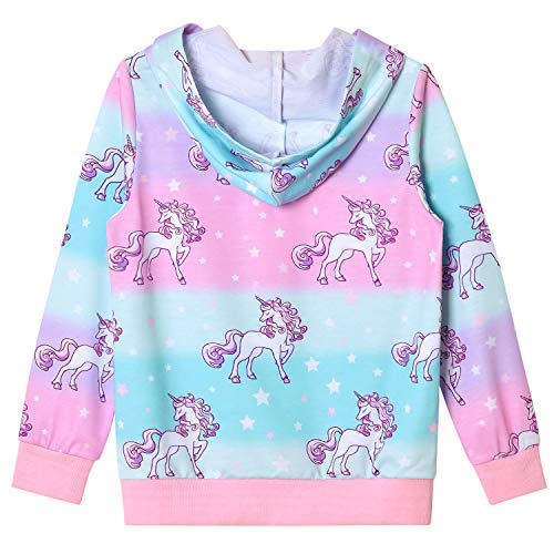 Rainbow Unicorn Hoodie For Girls Sweatshirt Cotton Winter Fall Clothes Size 8 9 #TOP1