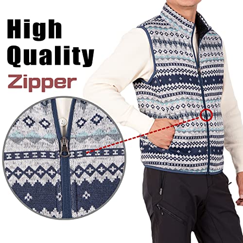 Bonnroth Mens Full Zip Sweater Fleece Vest, Sherpa Lined Stand Collar Vests with Pocket4