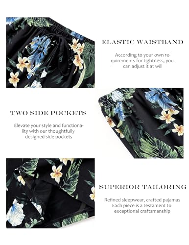 Image of Ekouaer Pajama Shorts for Women Soft Comfy Lounge Shorts Drawstring Pj Shorts Short Pajama Bottoms with Pockets S-XXL